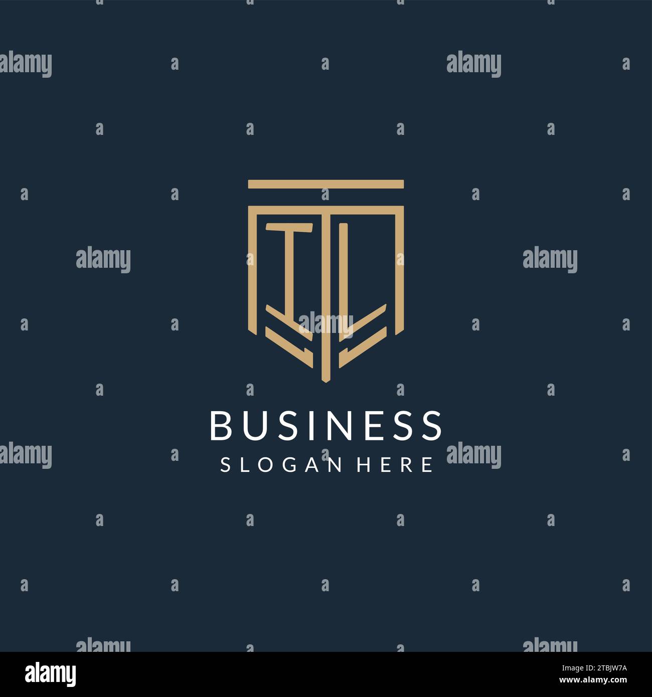 Initial IL shield logo monoline style, modern and luxury monogram logo ...
