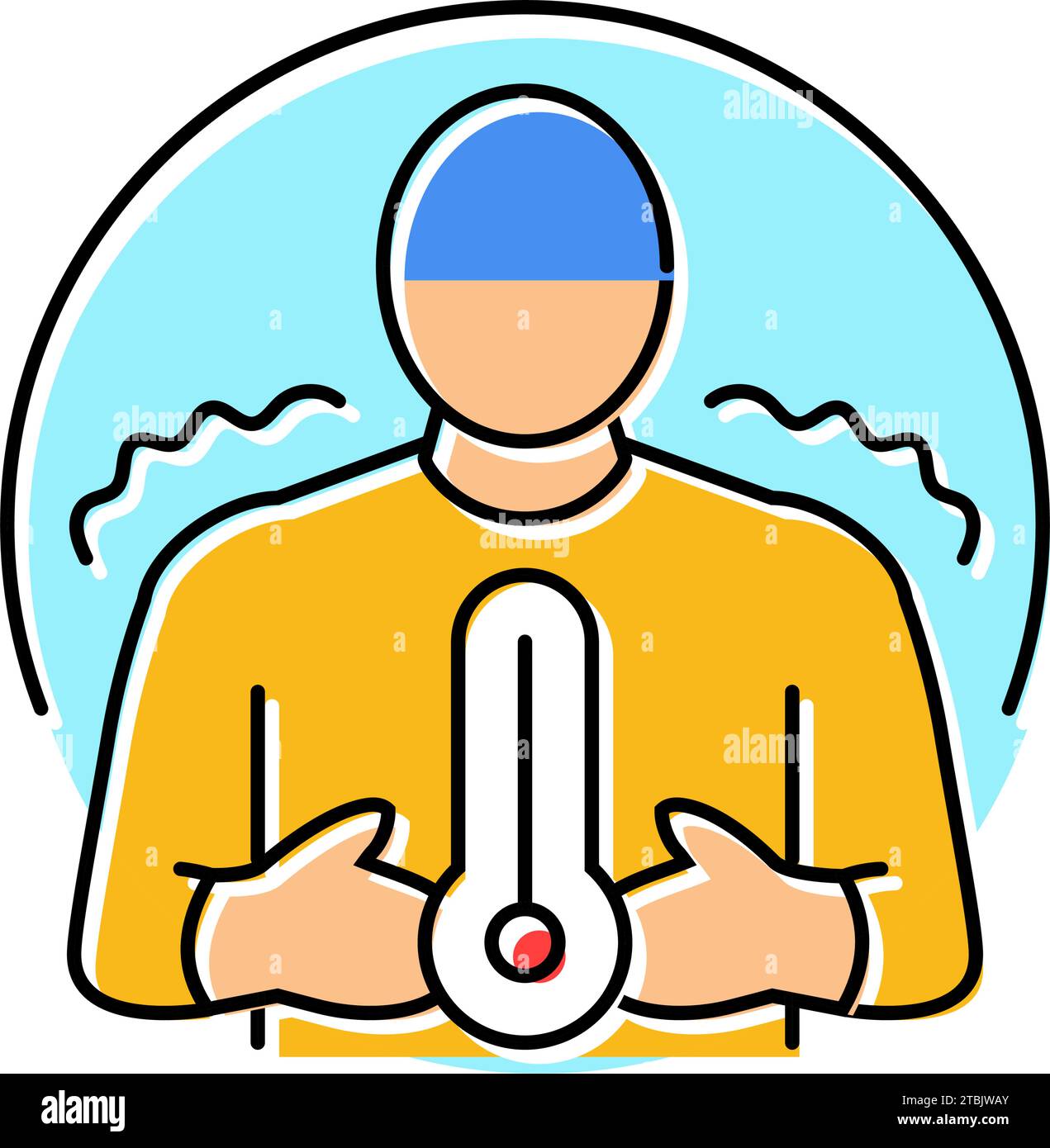 fever chills disease symptom color icon vector illustration Stock Vector Image & Art Alamy