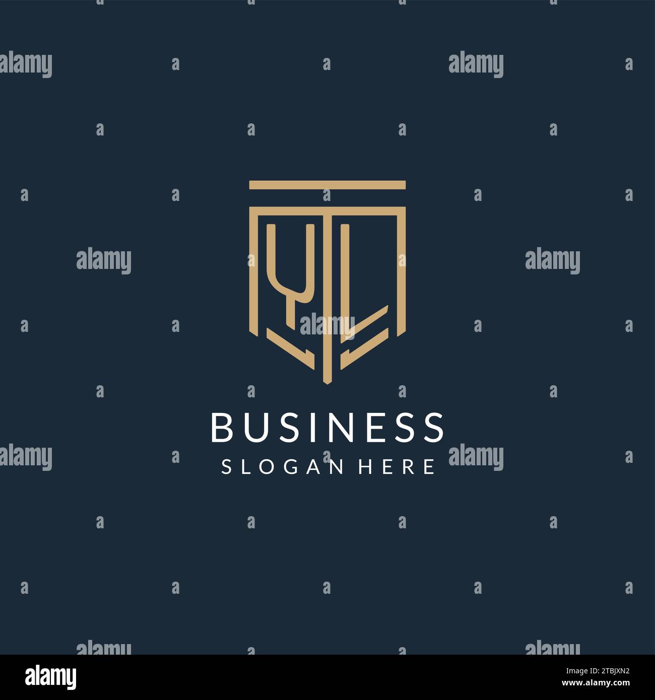 Initial YL shield logo monoline style, modern and luxury monogram logo ...