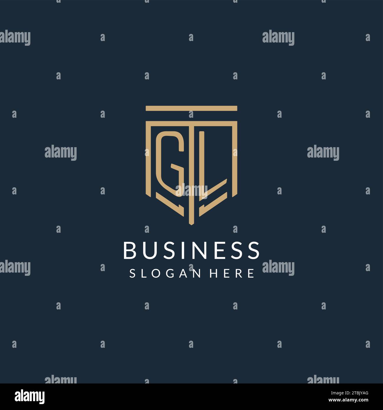 Initial GL shield logo monoline style, modern and luxury monogram logo ...
