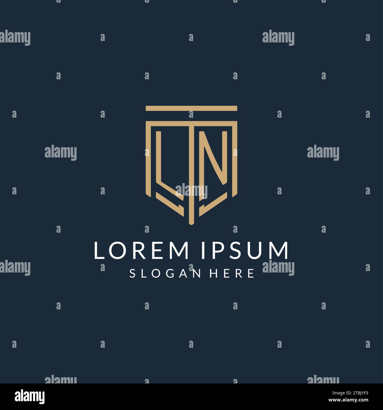 Initial LN shield logo monoline style, modern and luxury monogram logo ...