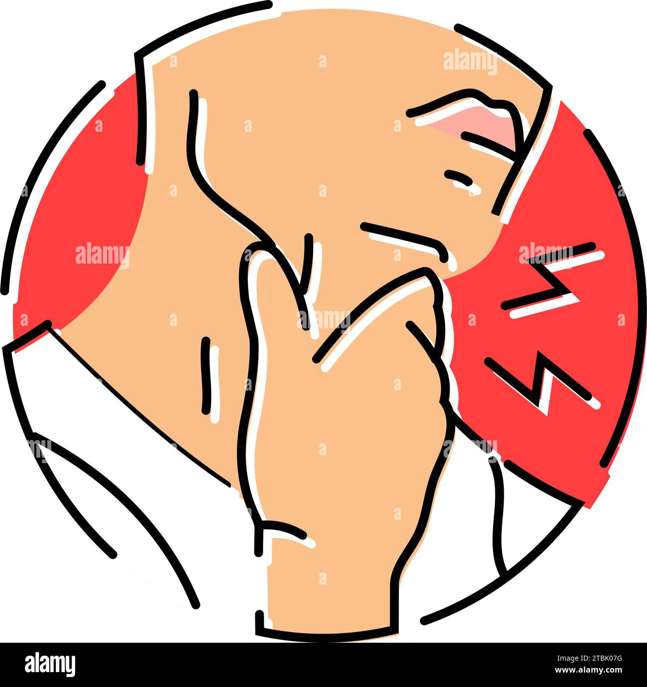 sore throat hoarseness disease symptom color icon vector illustration