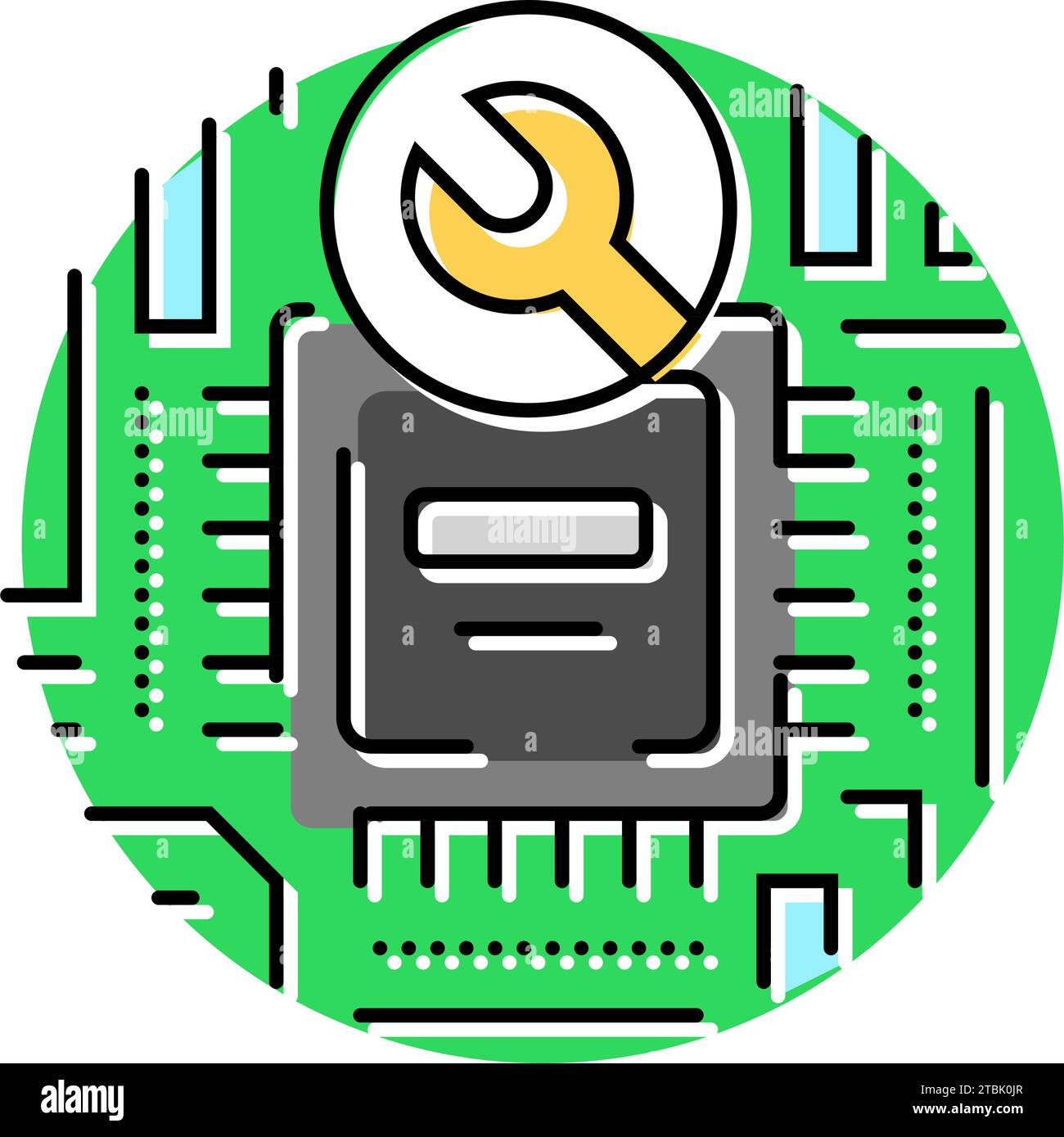 circuit board repair electronics color icon vector illustration Stock