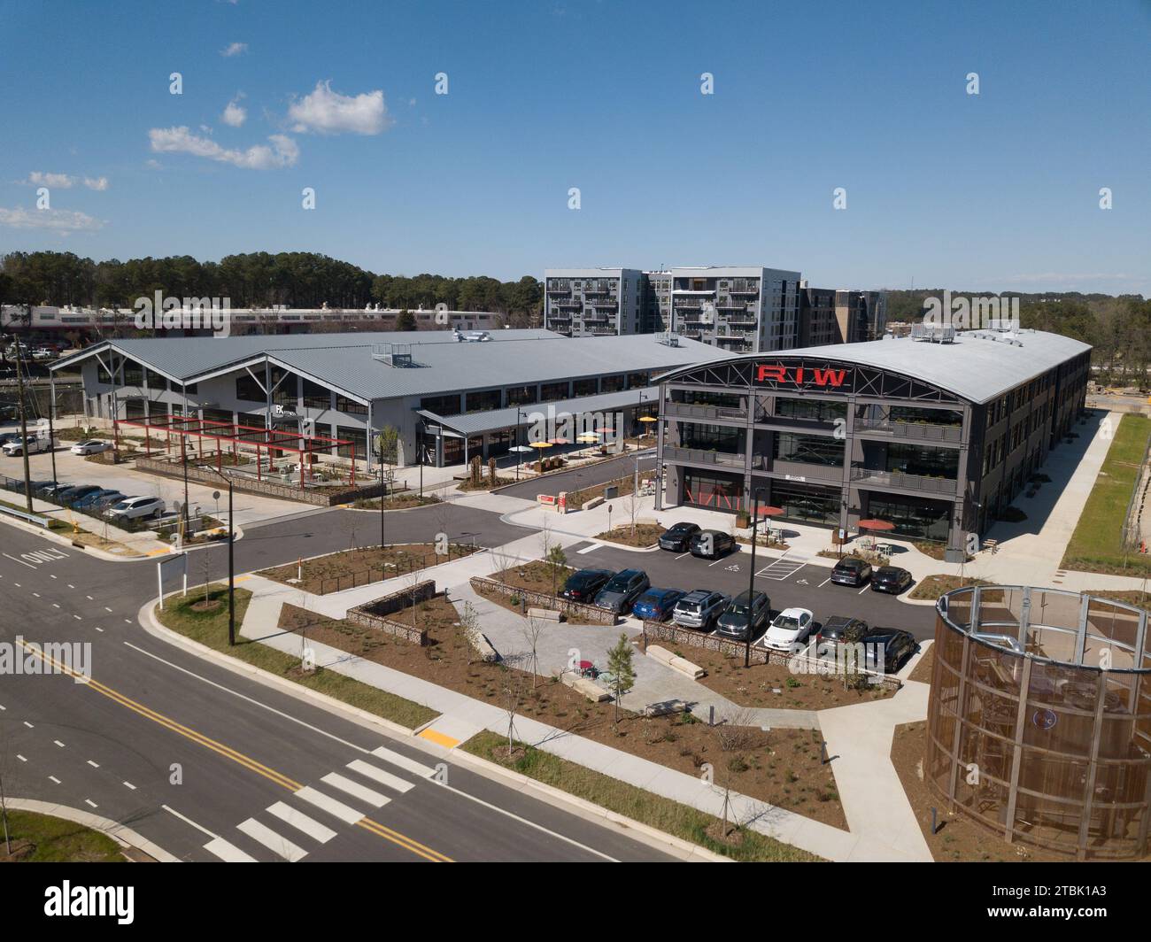Drone photos of commercial buildings in Raleigh NC Stock Photo Alamy