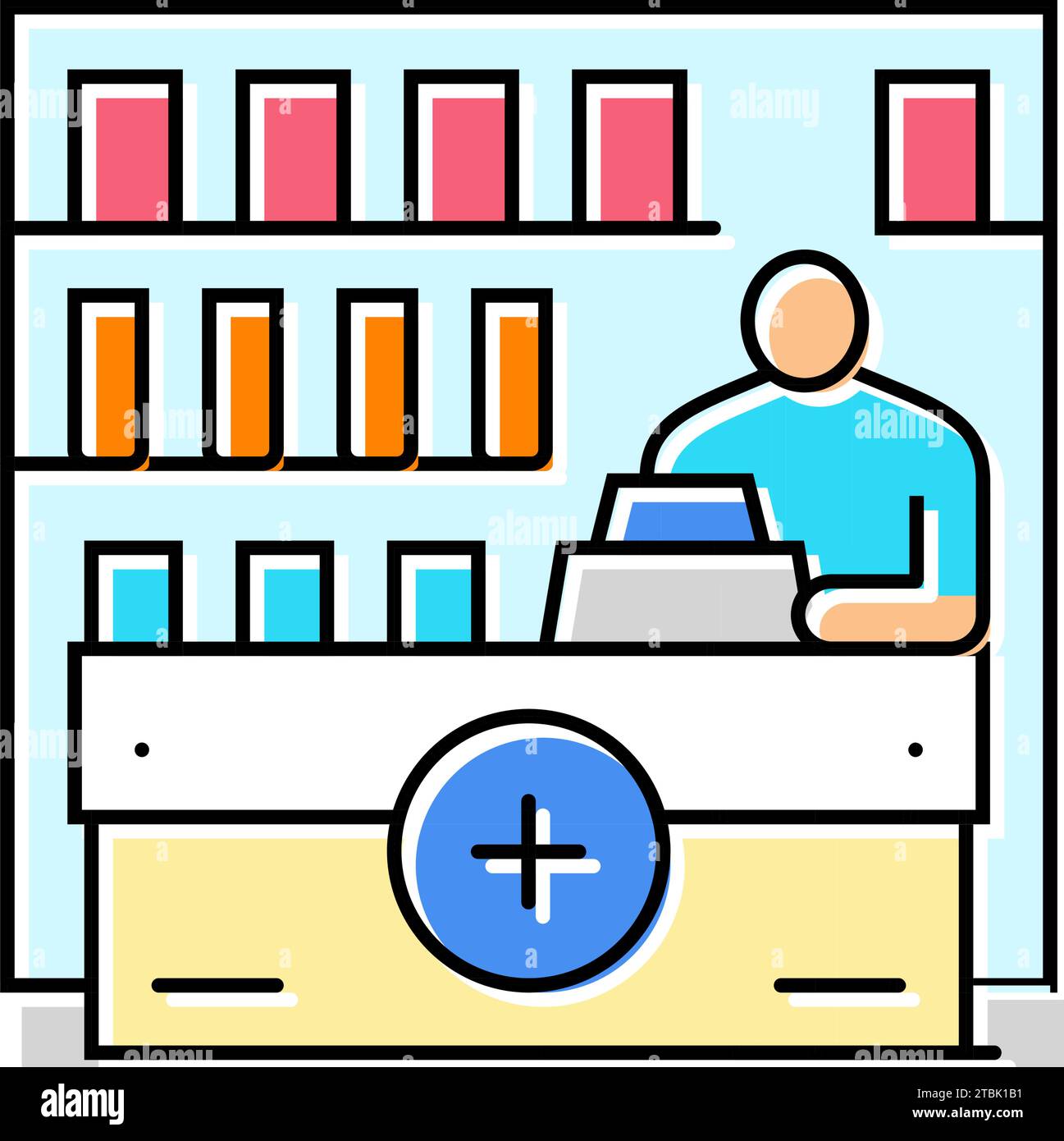Man pharmacy counter Stock Vector Images - Alamy
