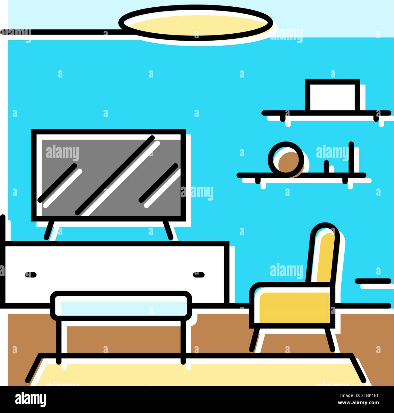 contemporary interior desig color icon vector illustration Stock Vector ...