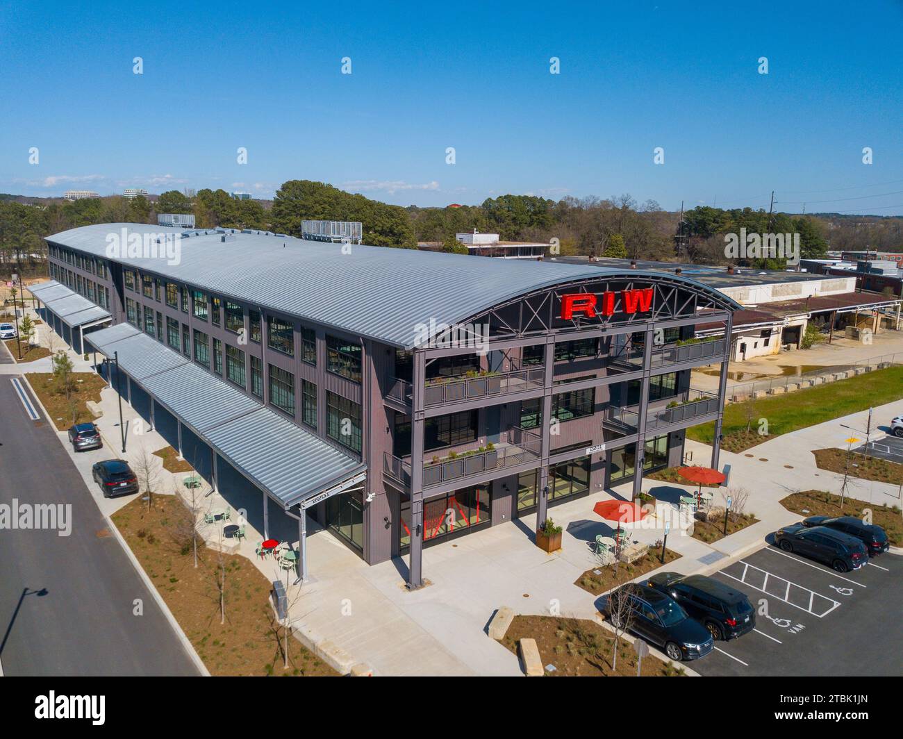 Drone photos of commercial buildings in Raleigh NC Stock Photo Alamy