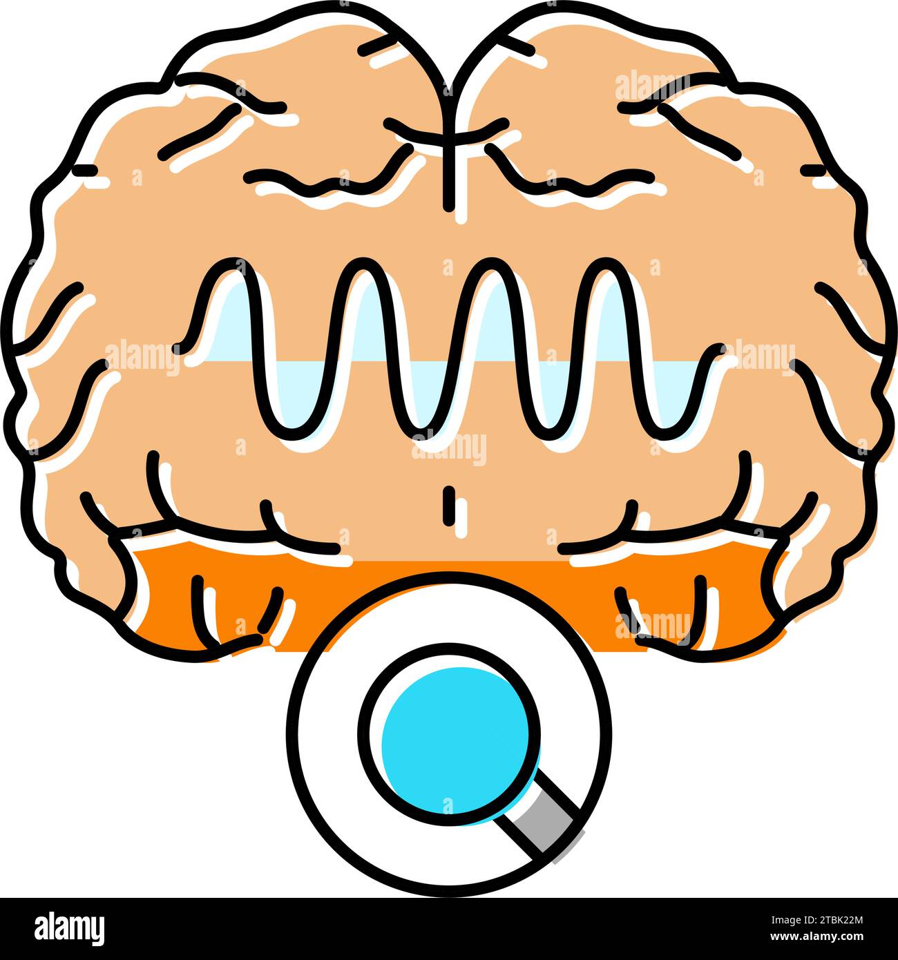 brain waves study color icon vector illustration Stock Vector Image ...