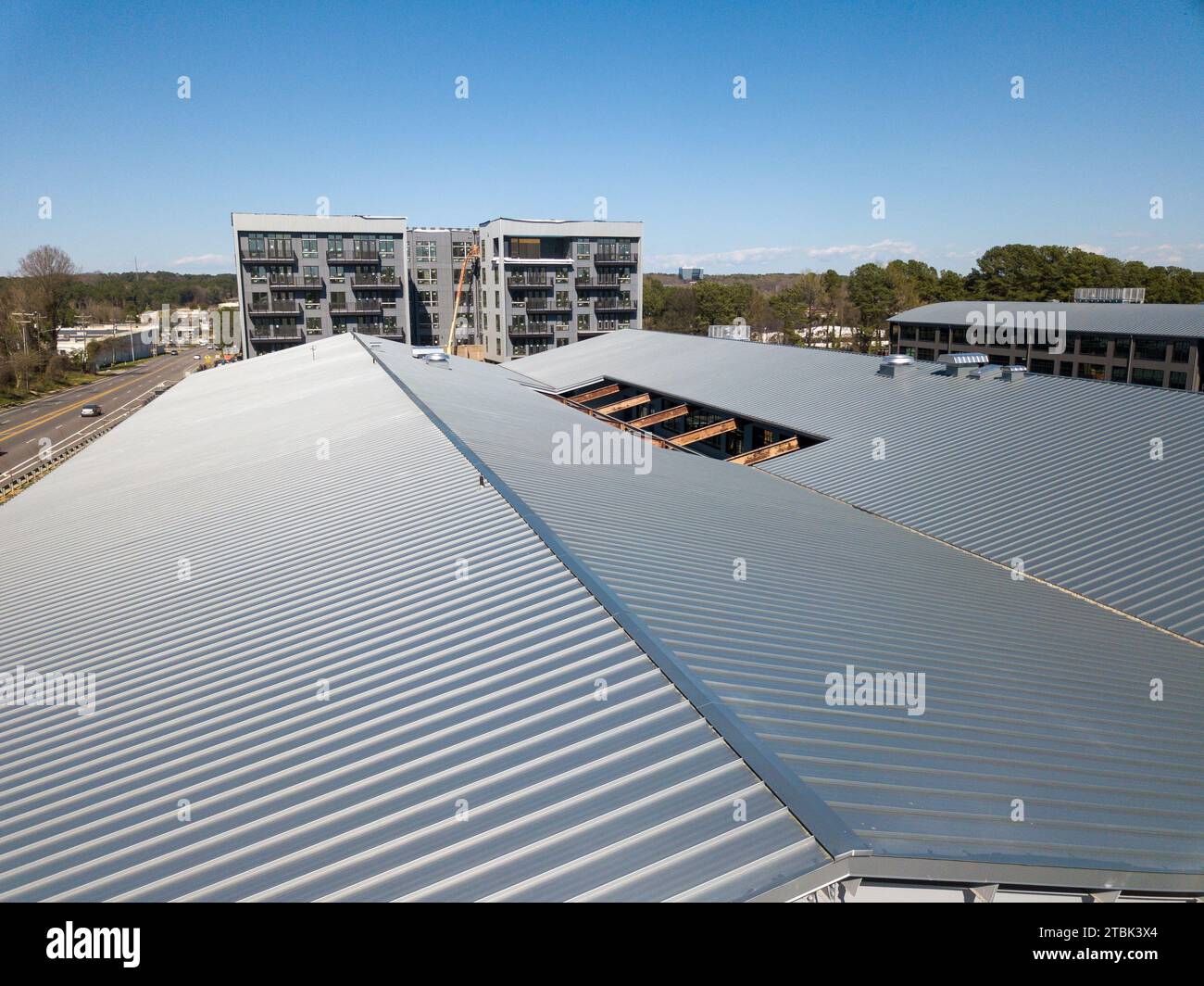 Drone photos of commercial buildings in Raleigh NC Stock Photo Alamy