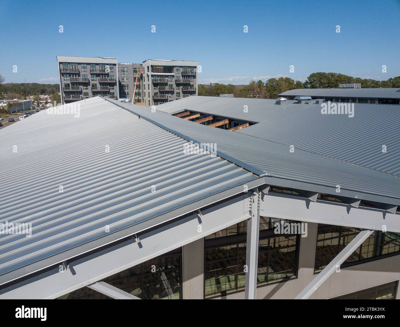 Drone photos of commercial buildings in Raleigh NC Stock Photo Alamy