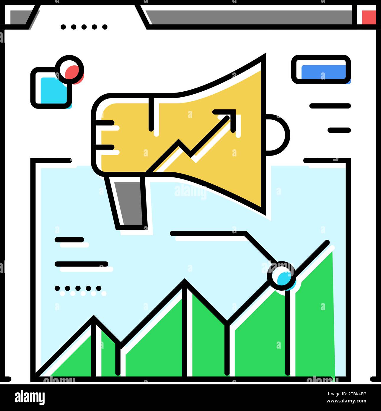 marketing metrics social media color icon vector illustration Stock ...