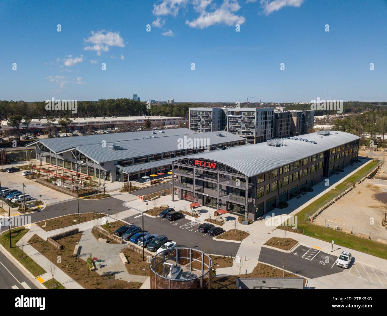 Drone photos of commercial buildings in Raleigh NC Stock Photo Alamy
