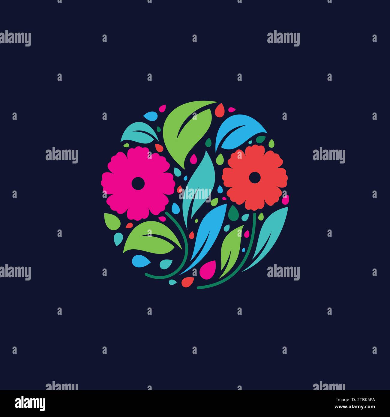 Colorful Floral Emblem Logo Design Template Vector Illustration Stock colorful-floral-emblem-logo-design-template-vector-illustration-stock