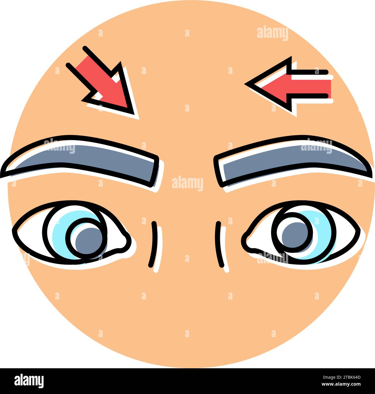 uncontrolled eye movements disease symptom color icon vector