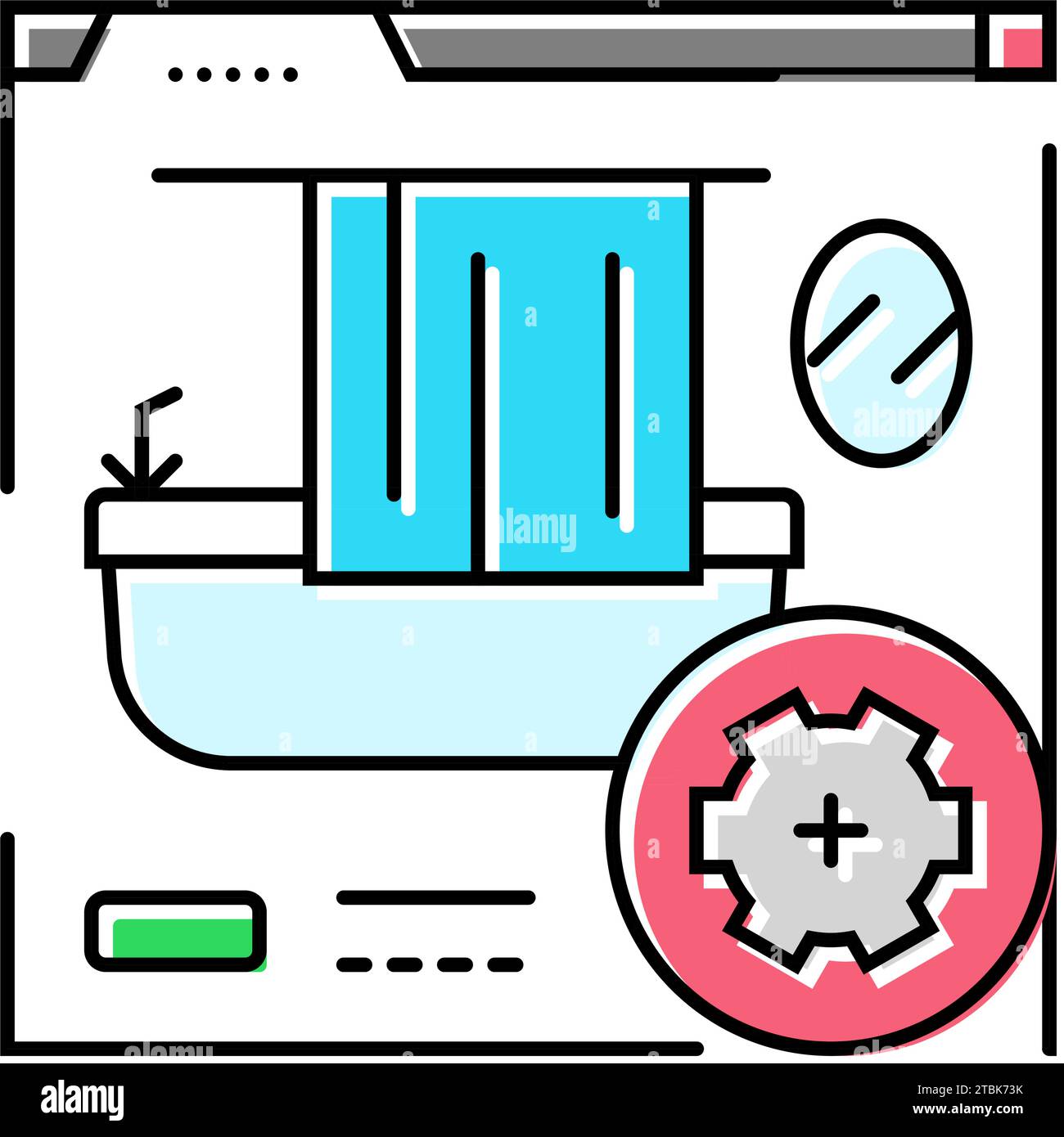 bathroom remodeling color icon vector illustration Stock Vector Image ...
