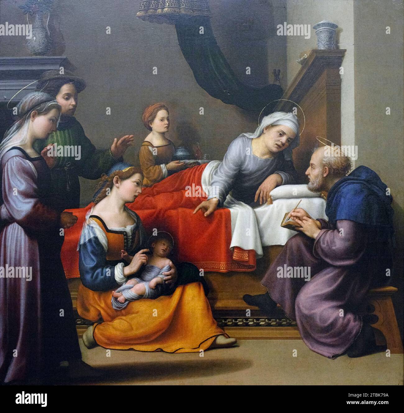 Italy Modena Galleria Estense - The Birth of St. John the Baptist - Giuliano Bugiardini Stock Photo