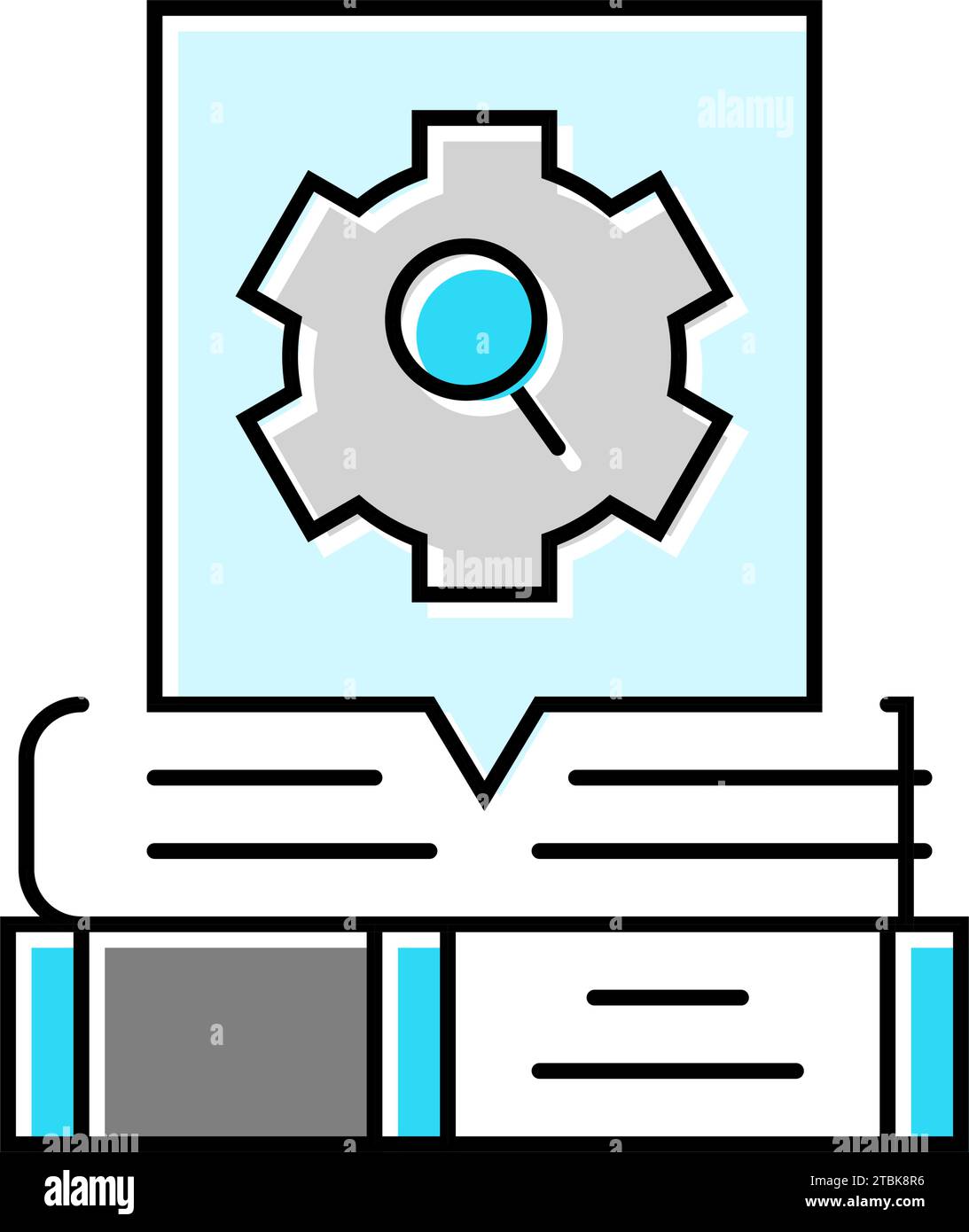 researching topics technical writer color icon vector illustration ...