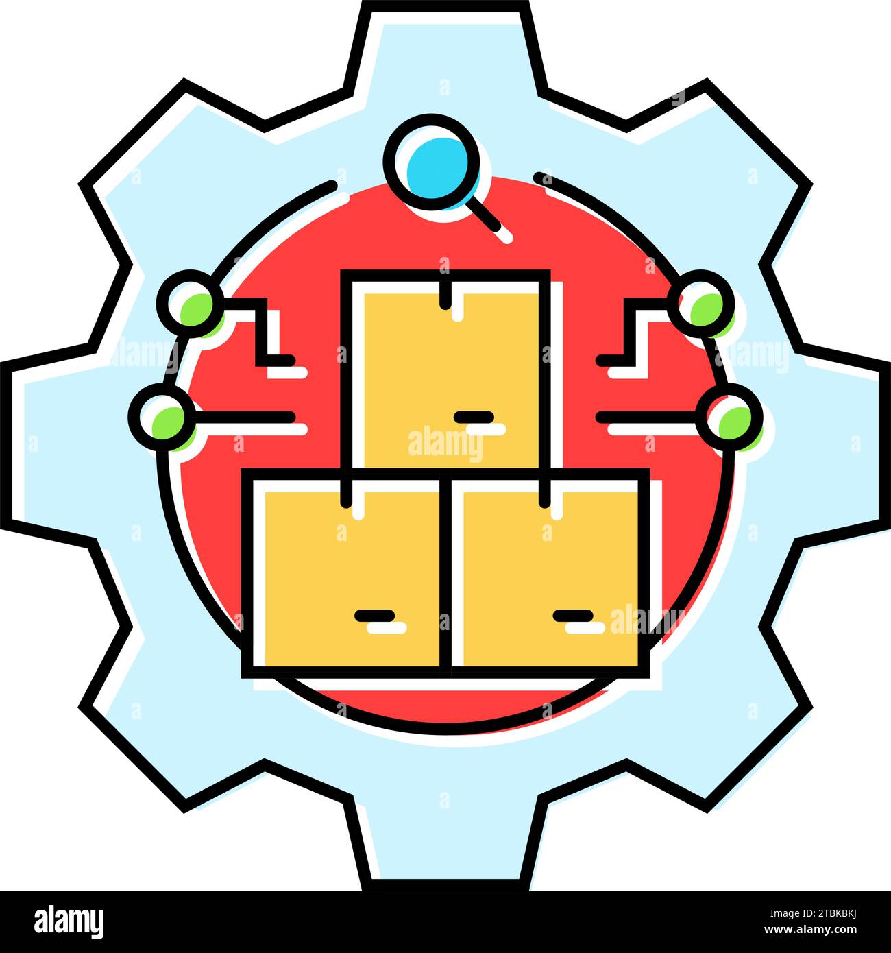 inventory management logistic manager color icon vector illustration ...