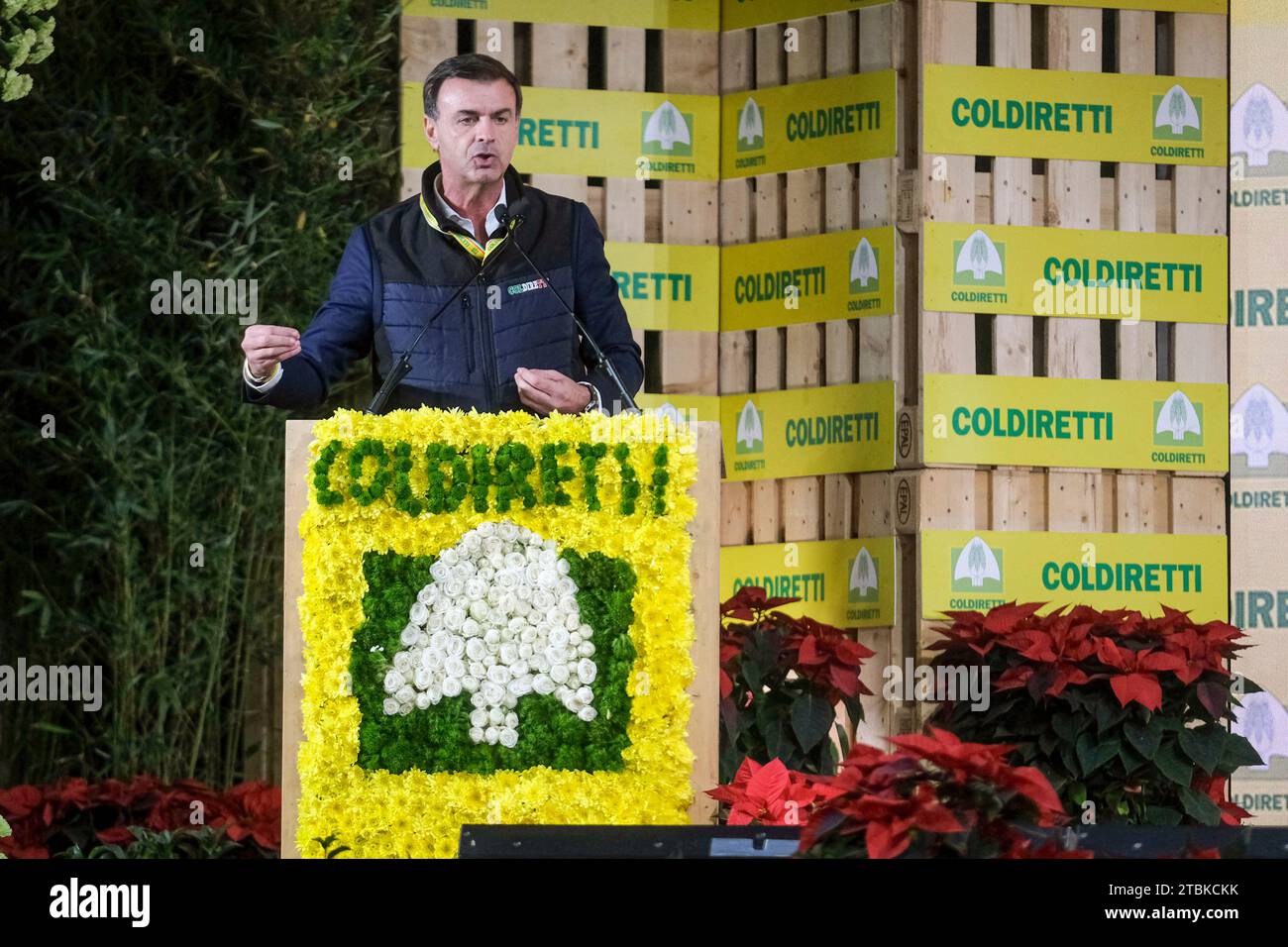 Ettore Prandini is Coldiretti's national president, spoke in Naples at the Coldiretti Village with more than 200 stands, including 100 with typical products of the land and other Italian specialties Stock Photo