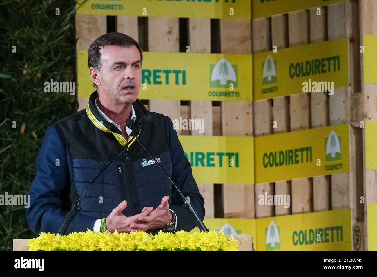 Ettore Prandini is Coldiretti's national president, spoke in Naples at the Coldiretti Village with more than 200 stands, including 100 with typical products of the land and other Italian specialties Stock Photo