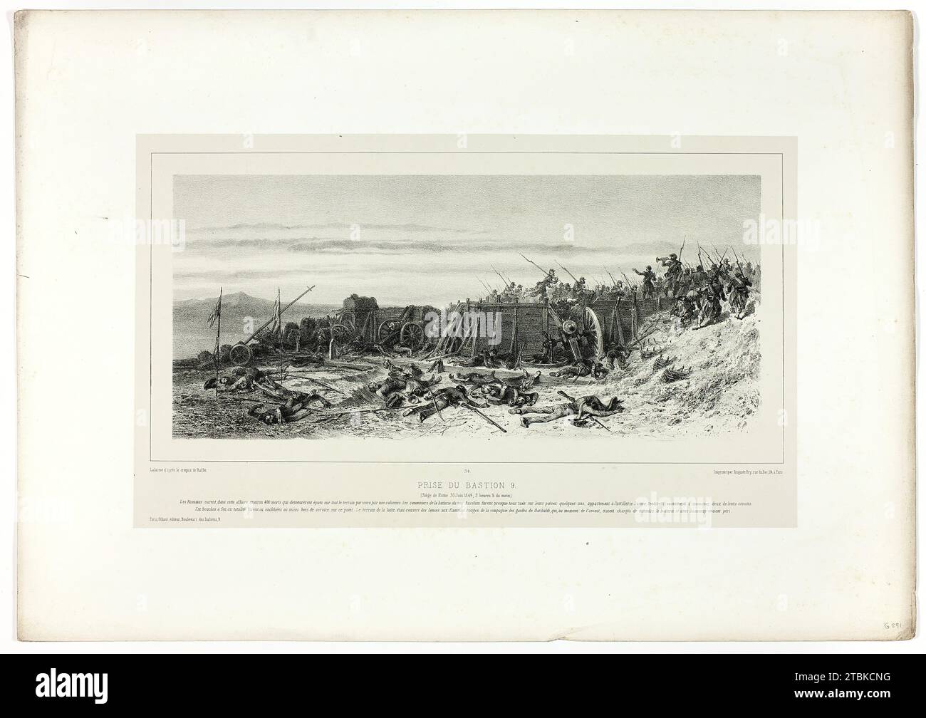 Capture of Bastion no. 9, from Souvenirs d&#x2019;Italie: Exp&#xe9;dition de Rome, published December, 1860. Stock Photo