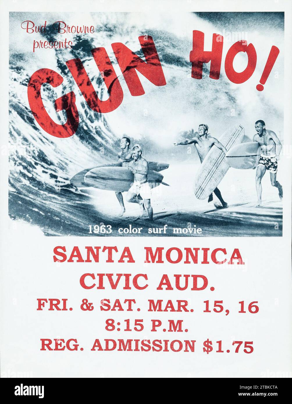 '1963 movie promotional ''poster'' for the Bud Browne's film ''Gun Ho!.''' Stock Photo