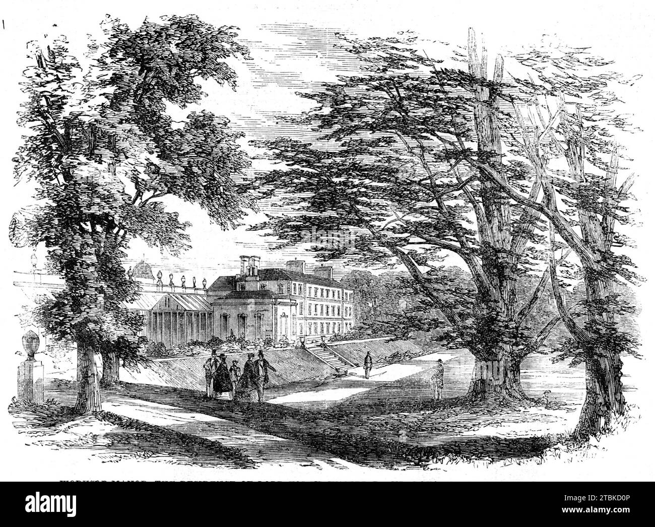 Worksop Manor, the Residence of Lord Foley, visited by His Royal Highness yesterday week, 1861. The future King Edward VII is a guest at a stately home in Nottinghamshire. From &quot;Illustrated London News&quot;, 1861. Stock Photo