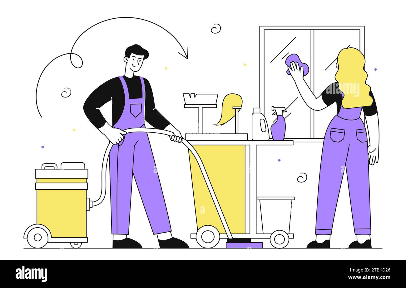 Cleaning service line vector concept Stock Vector Image & Art - Alamy