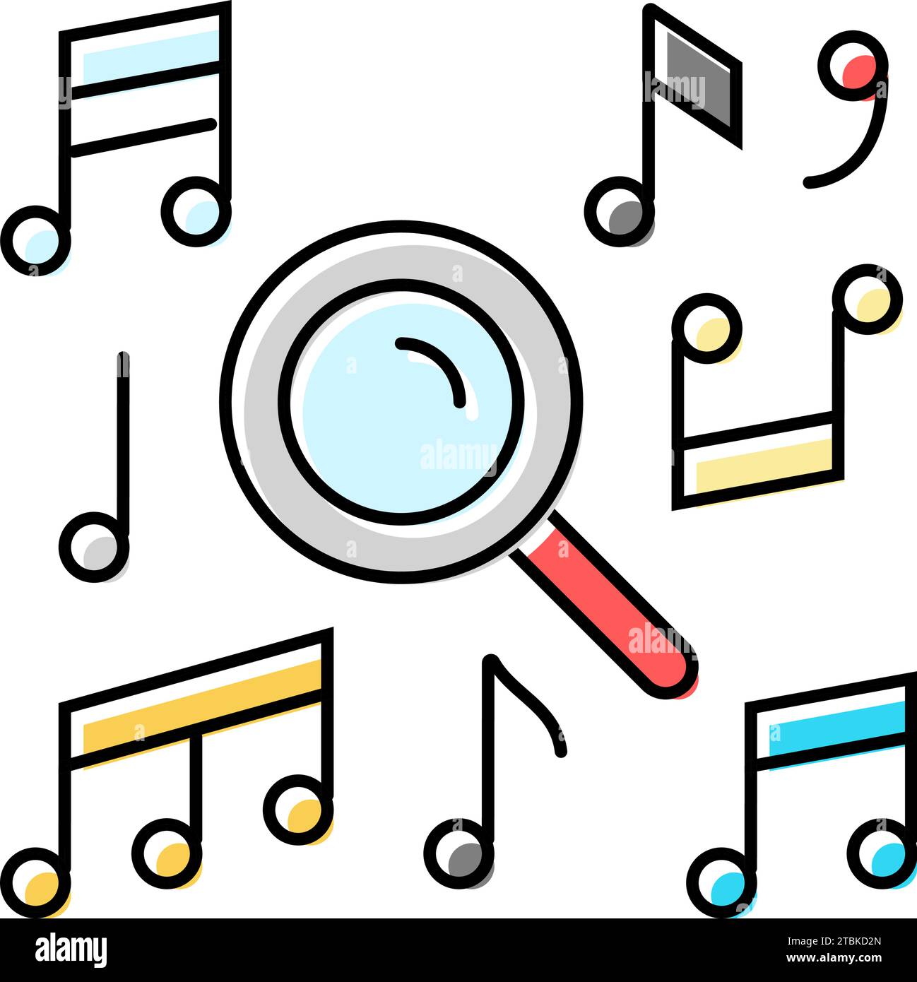 notes search magnifying glass color icon vector illustration Stock ...