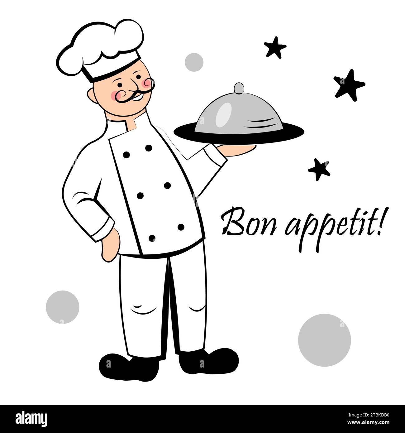 Enjoy your appetit. Cook on a white background Stock Vector Image & Art ...