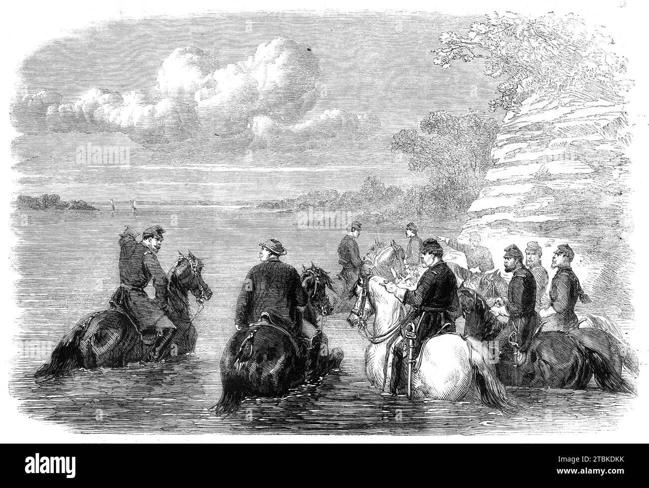 The Civil War in America: &quot;My Reconnaissance with General Sickles in the Potomac&quot; - from a sketch by our special artist, 1861. Stock Photo