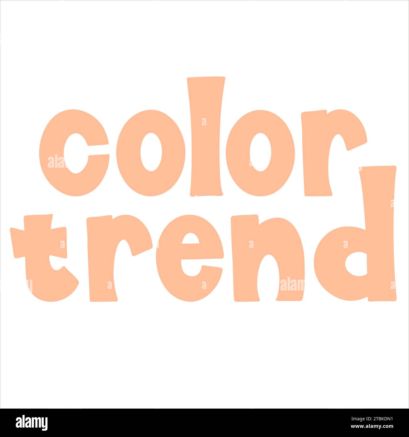 Vector color handwriting bold font. Text of fashionable Peach 