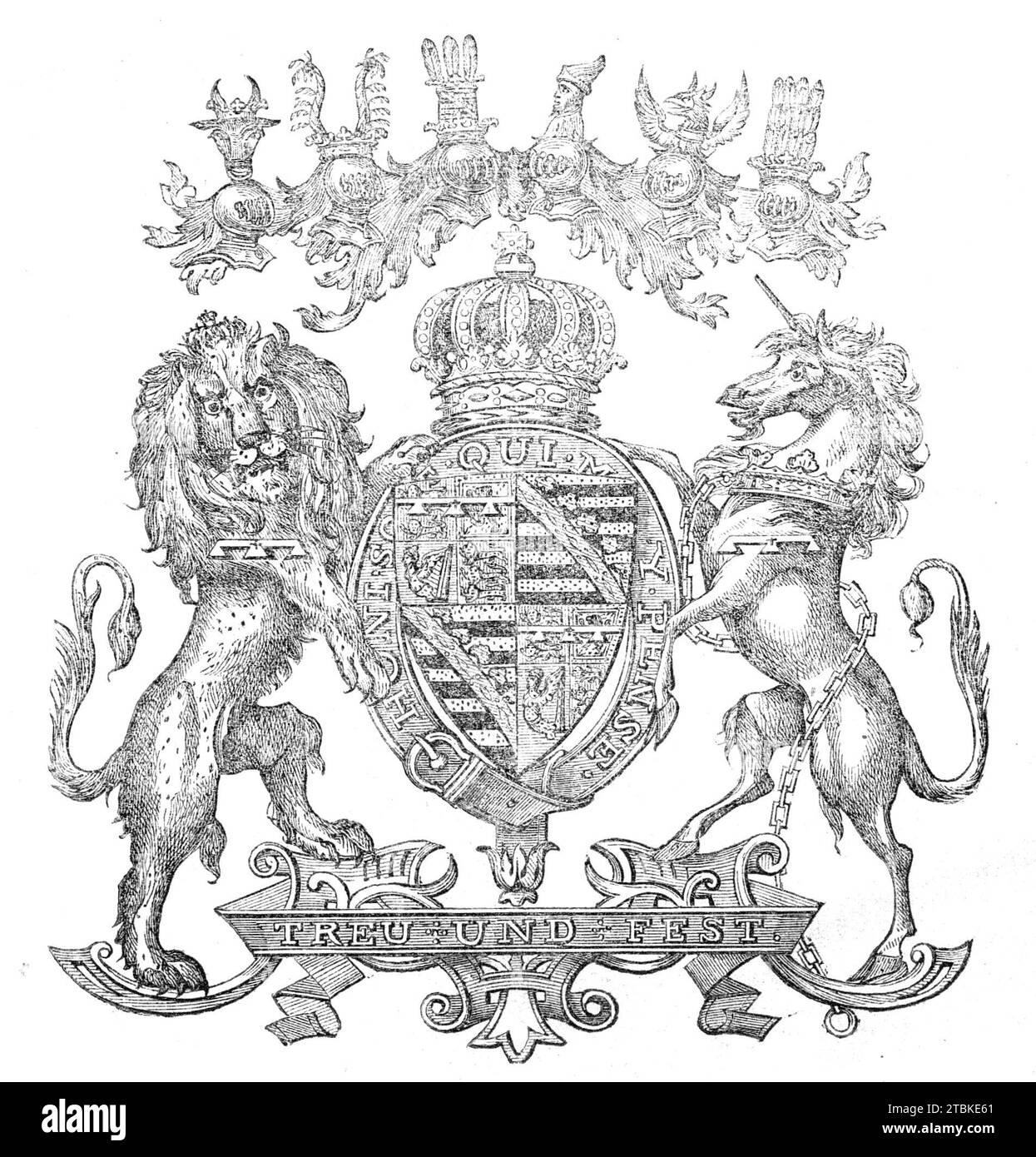 Arms of His Late Royal Highness Prince Albert, 1861. Albert's funeral Stock Photo
