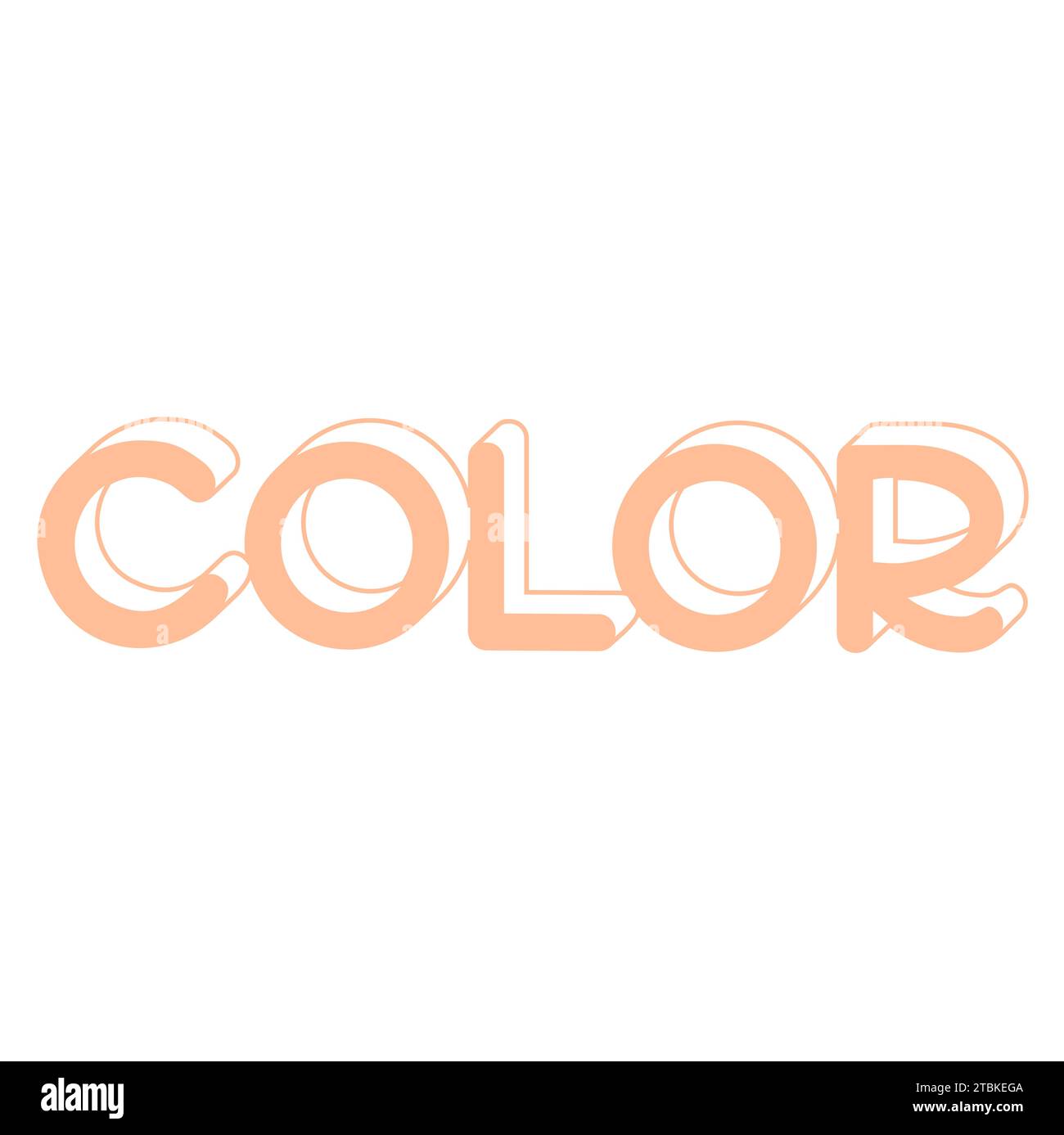 Vector color handwriting bold font. Text of fashionable Peach color in ...