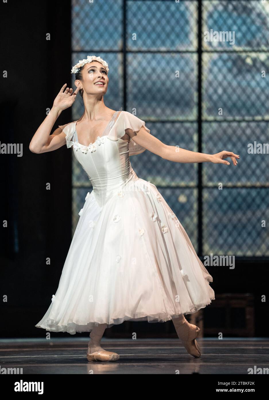 Dancers from the National Dance Company perform during the presentation of the show La Sylphide at the Teatro de la Zarzuela in Madrid. December 7, 20 Stock Photo