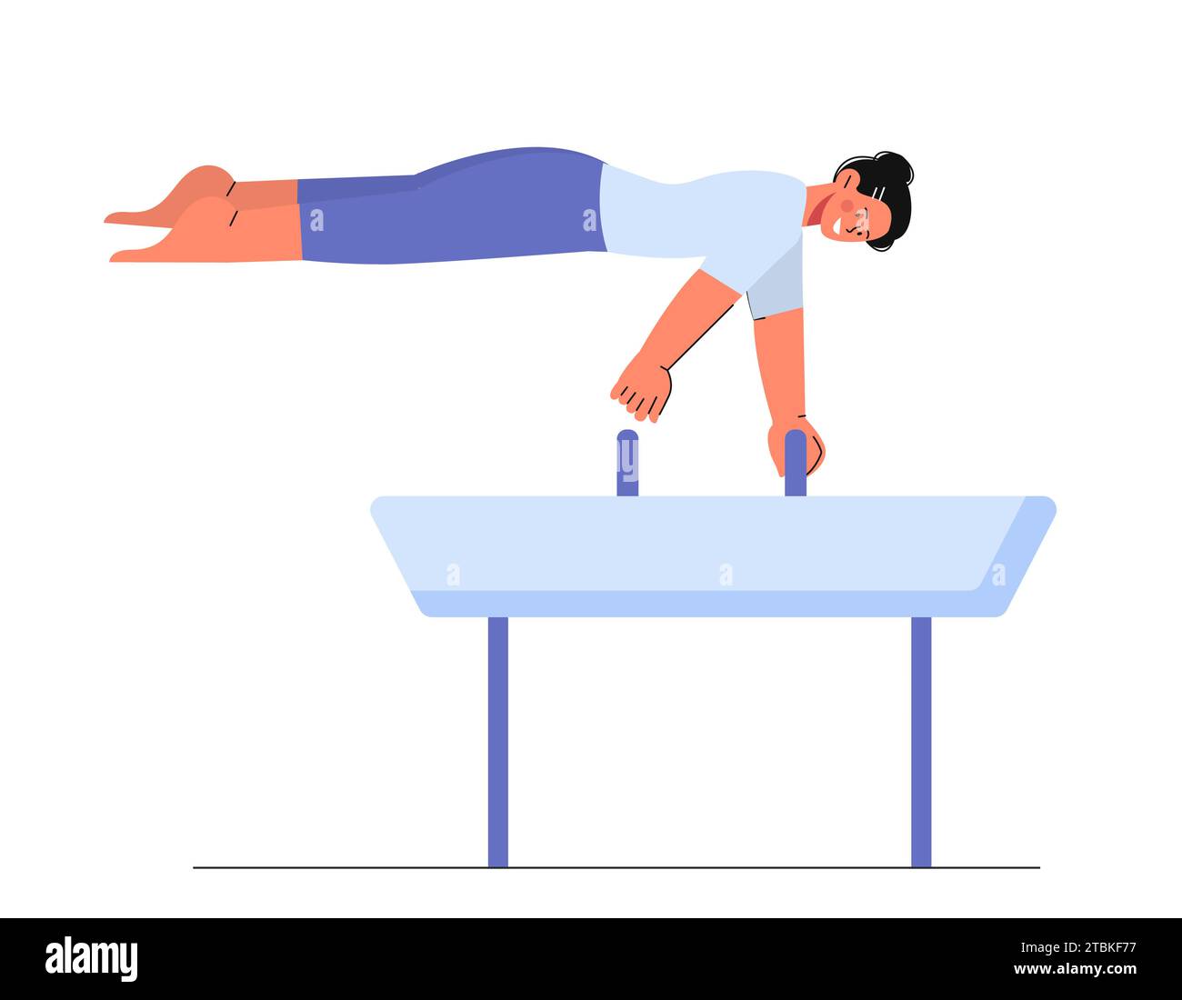 Man gymnast at balance beam vector Stock Vector