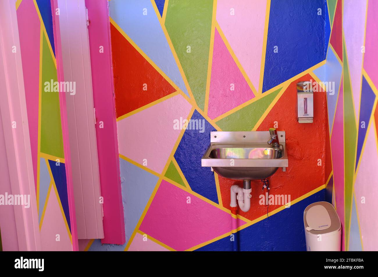 Perth Colourful painted womens toilet block with stainless steel basin