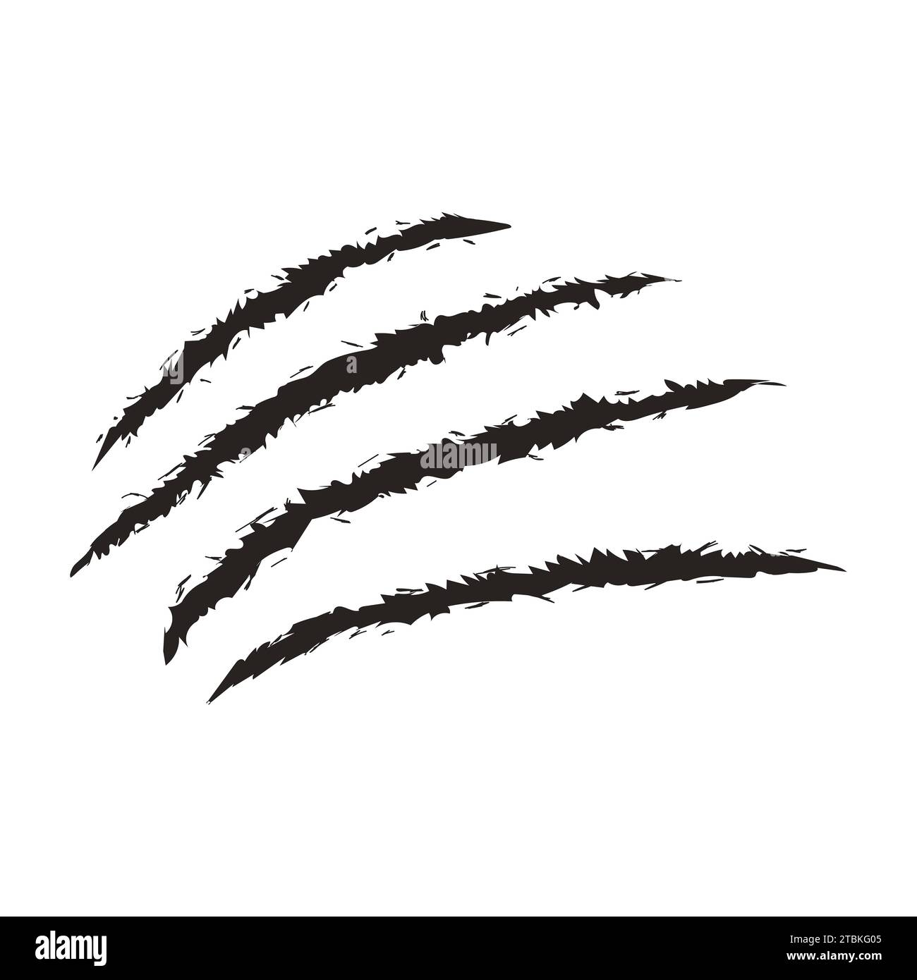 Animal claw scratches and marks. Icon, flat style, black silhouette ...