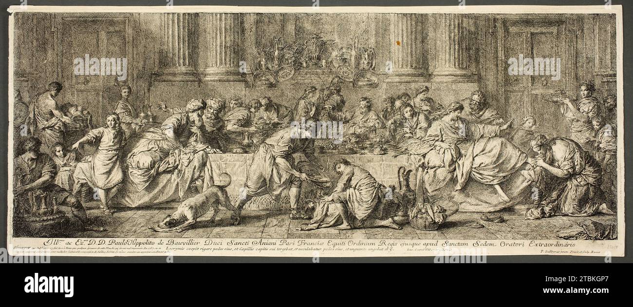 Mary Magdalene washing Jesus' Feet, 1787. Stock Photo