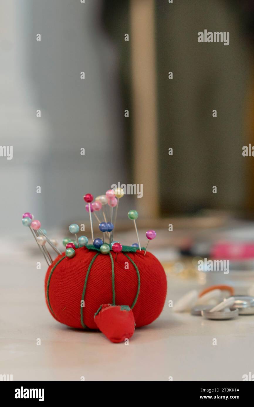 Pin cushion with pins hi-res stock photography and images - Alamy