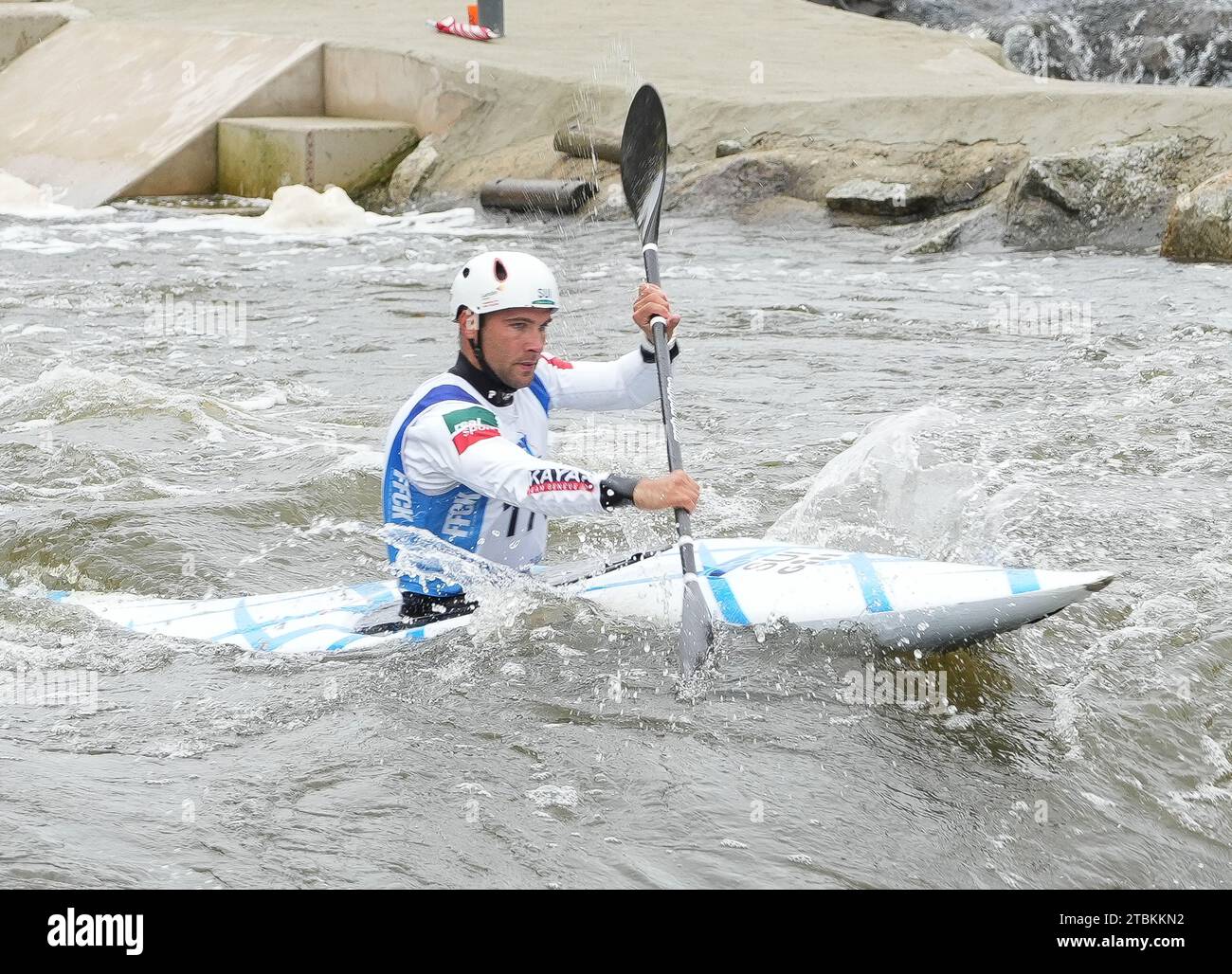 DOUGOUD MARTIN    OF CK VILLERS LE LAC Qualification 1 Kayak homme Elite during the French championships Slalom and Kayak Cross, Canoe event on October 20, 2023 at Stade d'eaux vives in Cesson-Sévigné, France - Photo Laurent Lairys / DPPI Stock Photo