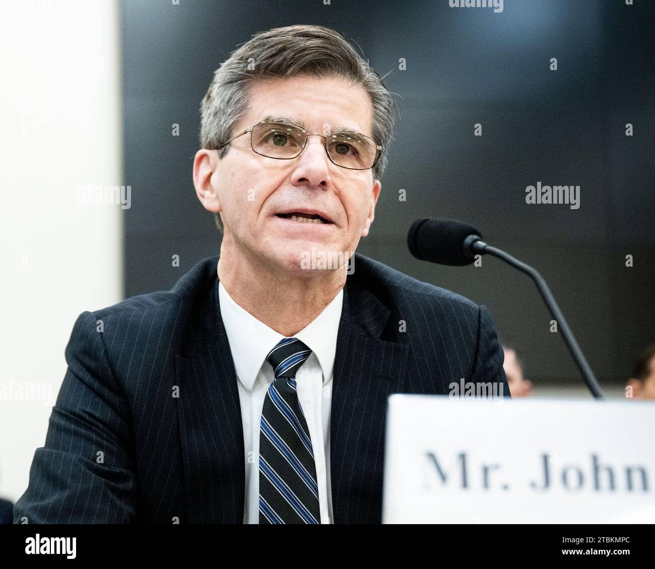 Washington, United States. 07th Dec, 2023. John Hill, Deputy Assistant Secretary of Defense for Space and Missile Defense Policy, speaking at a hearing of the House Armed Services Committee's Strategic Forces Subcommittee at the U.S. Capitol. Credit: SOPA Images Limited/Alamy Live News Stock Photo