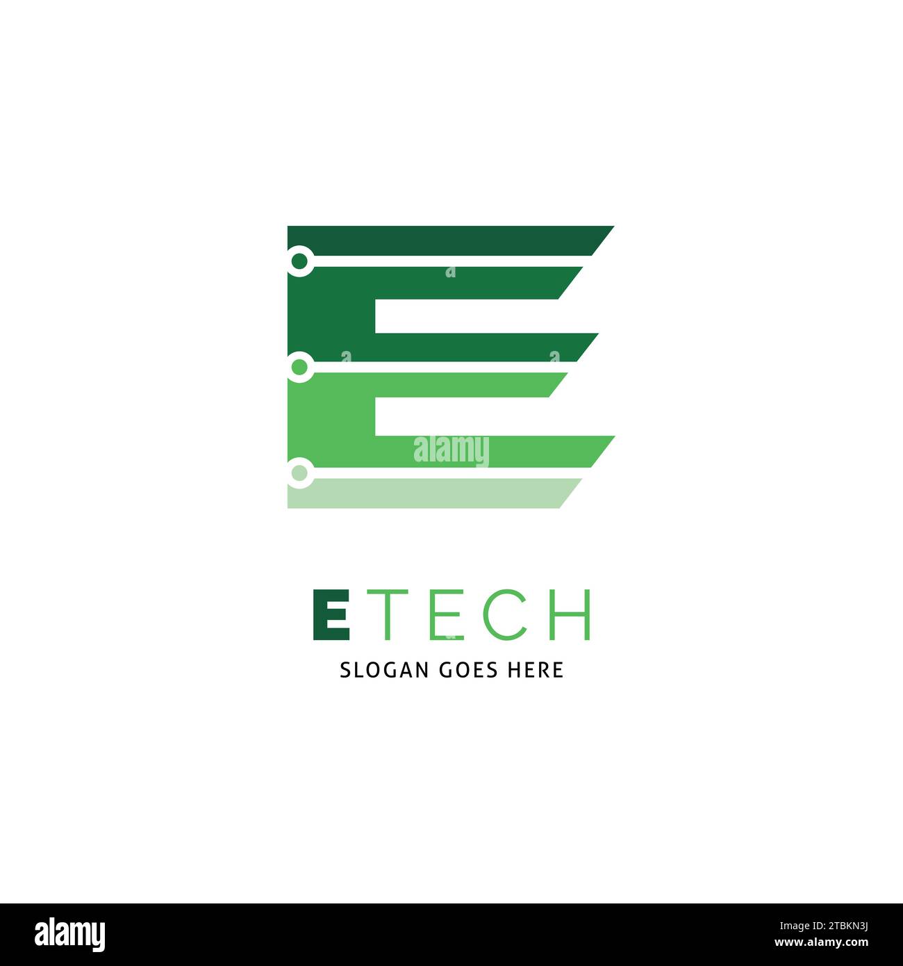 Initial Letter E Circuit Technology Icon Vector Logo Template Illustration Design Stock Vector