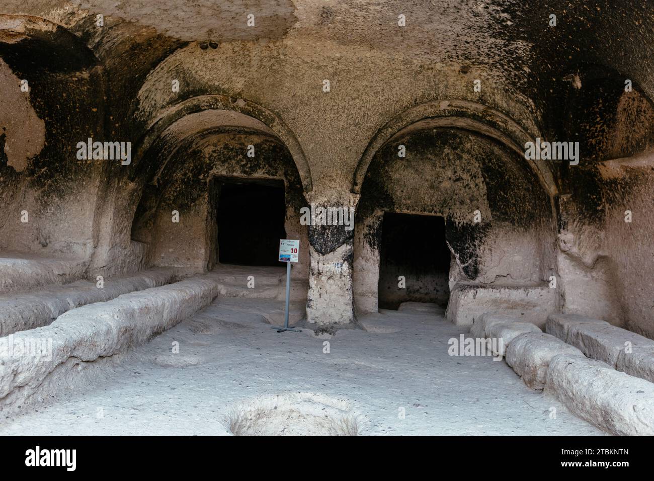 Inside Vardzia cave monastery in Georgia. Stock Photo