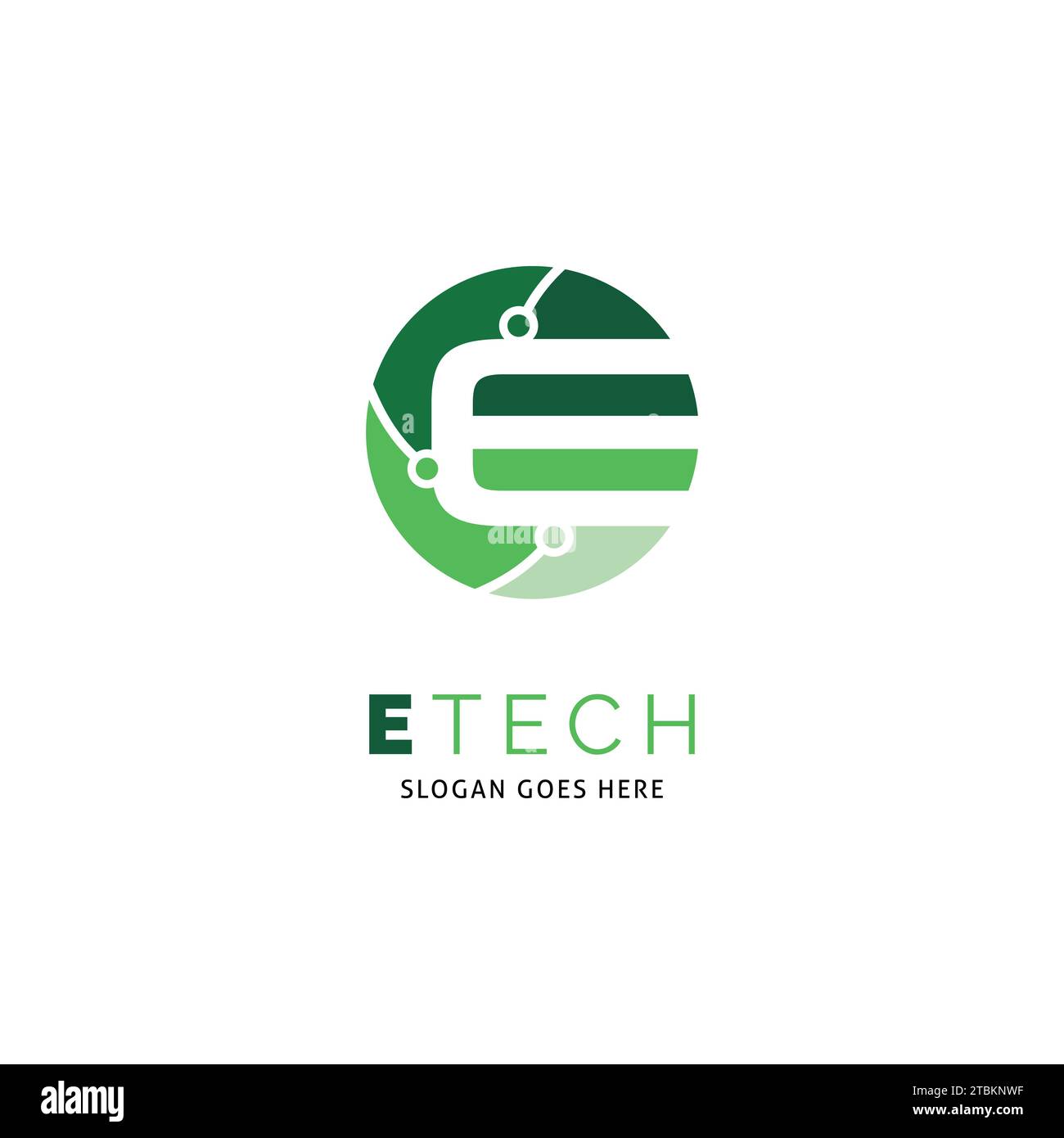 Initial Letter E Circuit Technology Icon Vector Logo Template Illustration Design Stock Vector