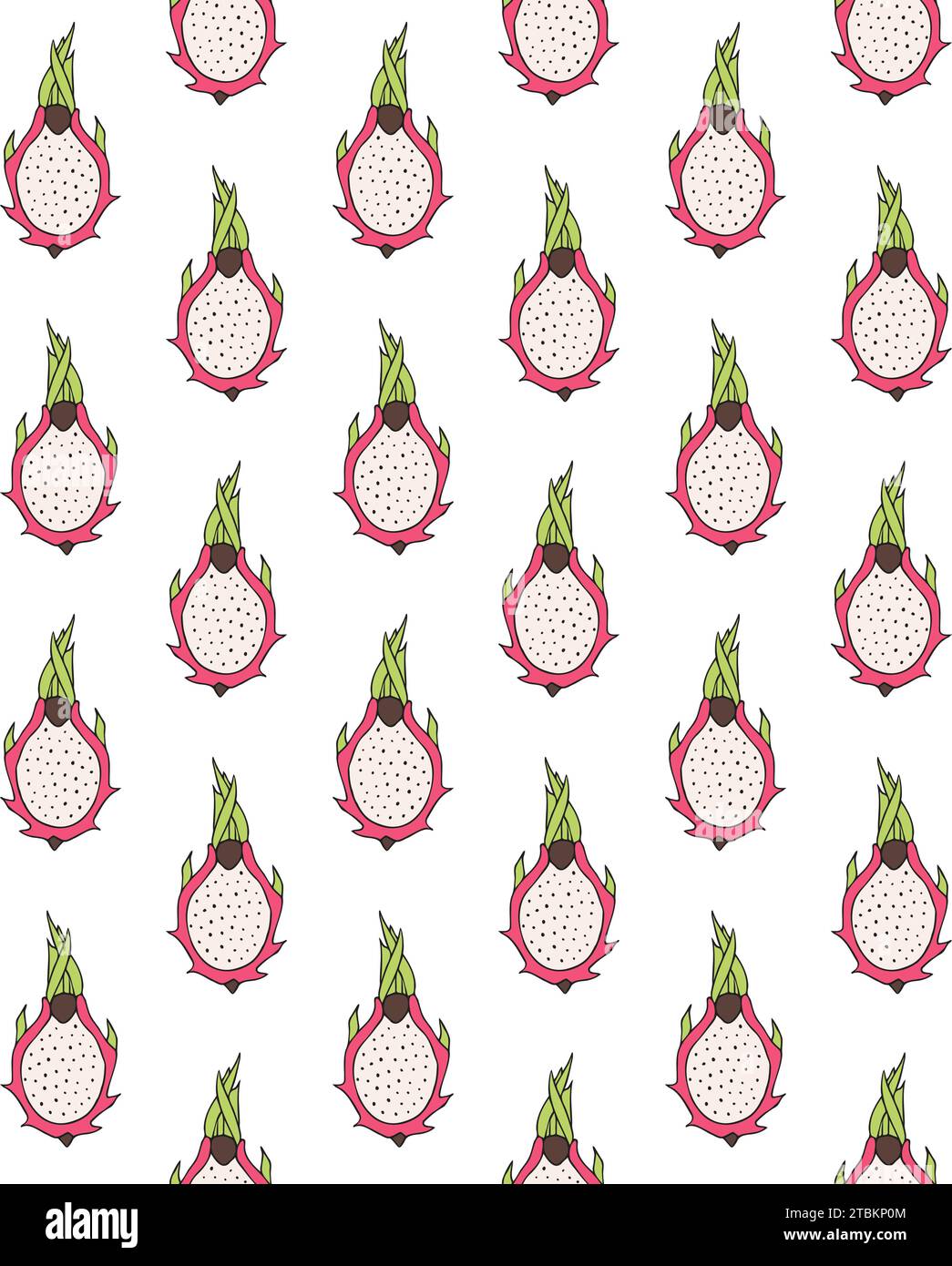 Vector seamless pattern of hand drawn dragon fruit Stock Vector Image ...