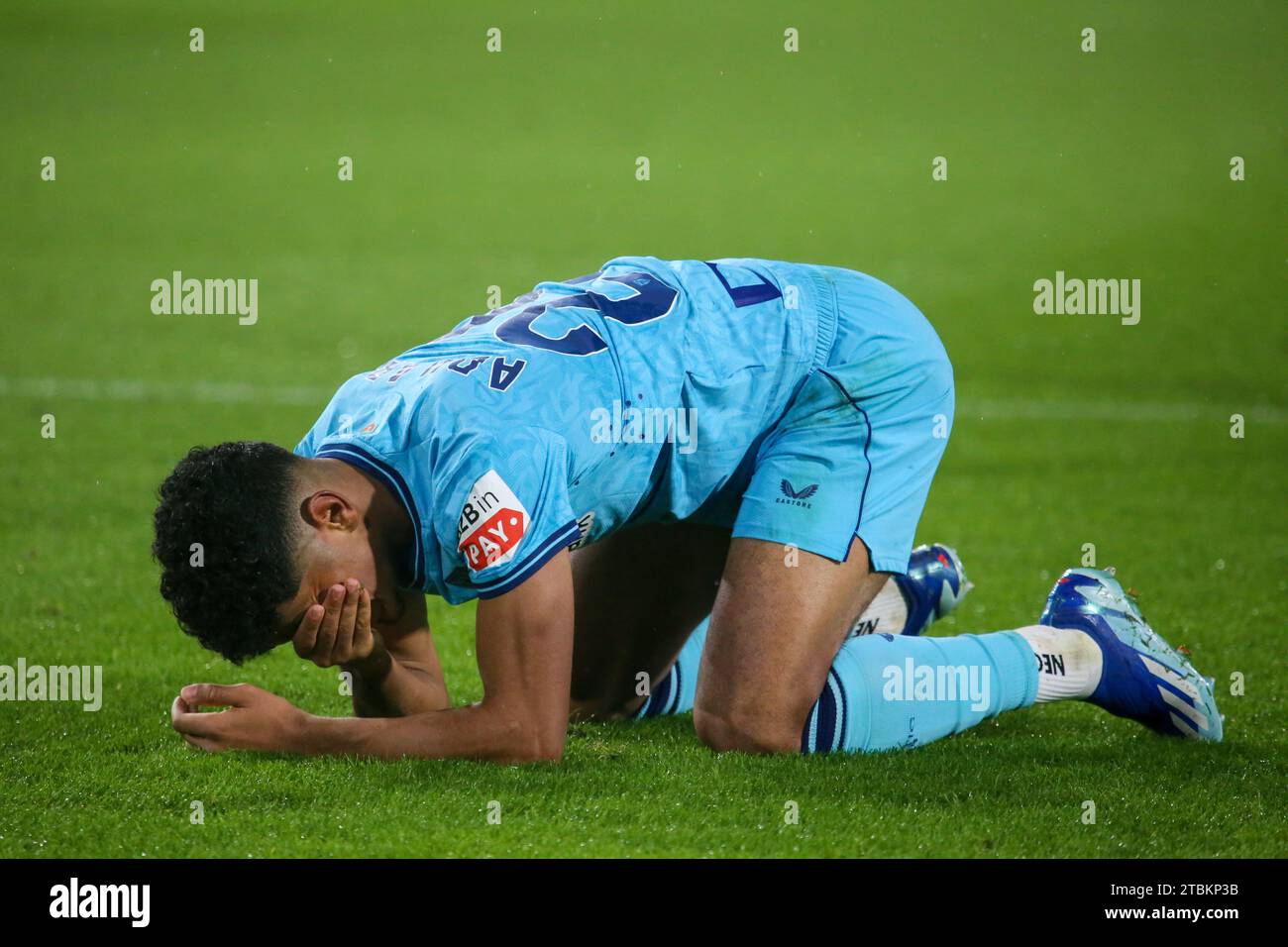 Santander, Spain, 07th December, 2023: Athletic Club's player, Adu Ares (29) complains about a hit during the Second Round of the SM El Rey Cup 2023-24 between CD Cayon and Athletic Club, on 07 December 2023, at the El Sardinero Sports Fields, in Santander, Spain. Credit: Alberto Brevers / Alamy Live News. Stock Photo