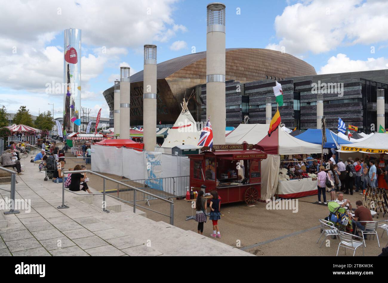 Crowds enjoying the Cardiff Bay Summer Festival In August, Wales UK ...