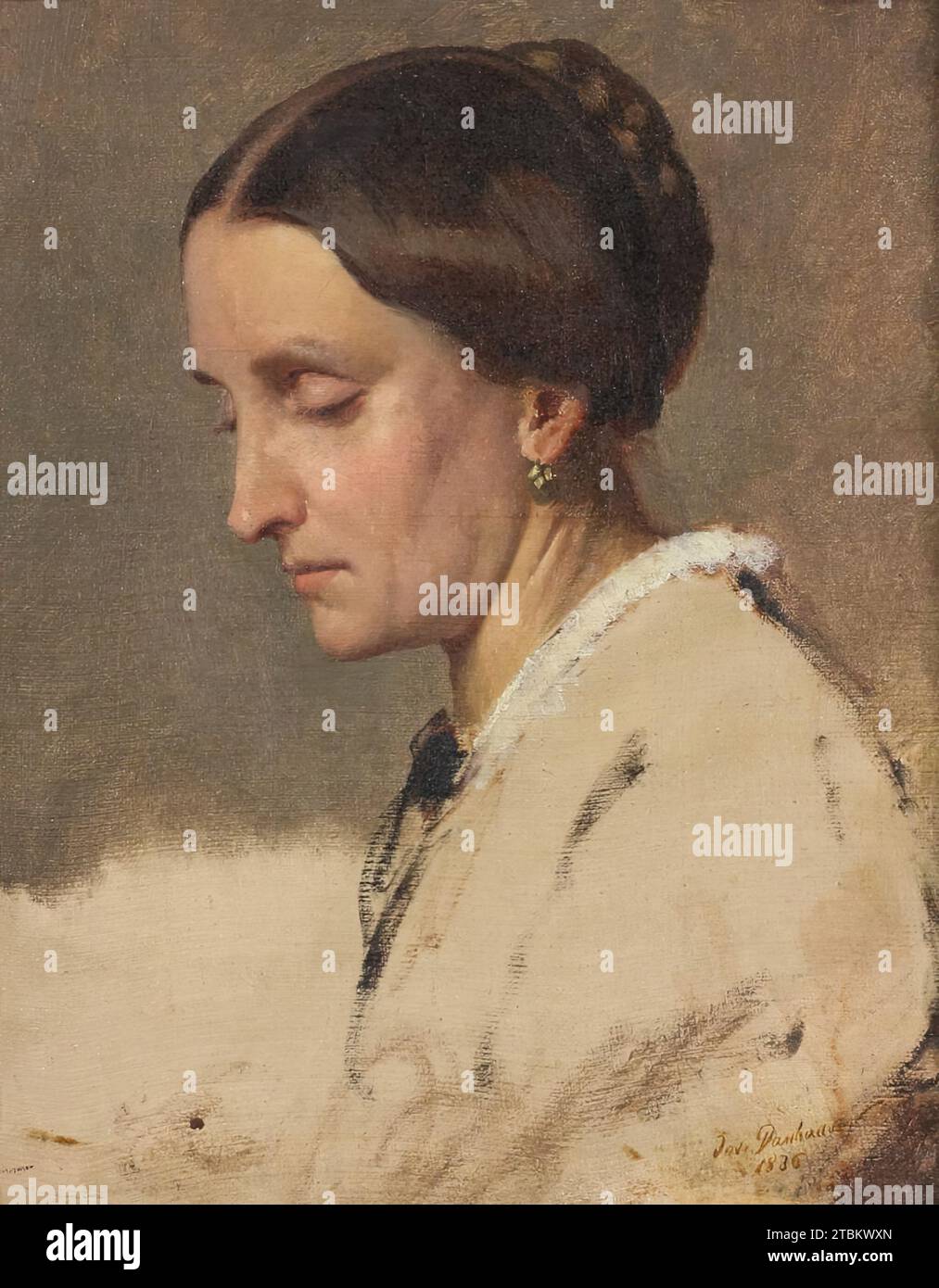Woman portrait, 1836. Stock Photo