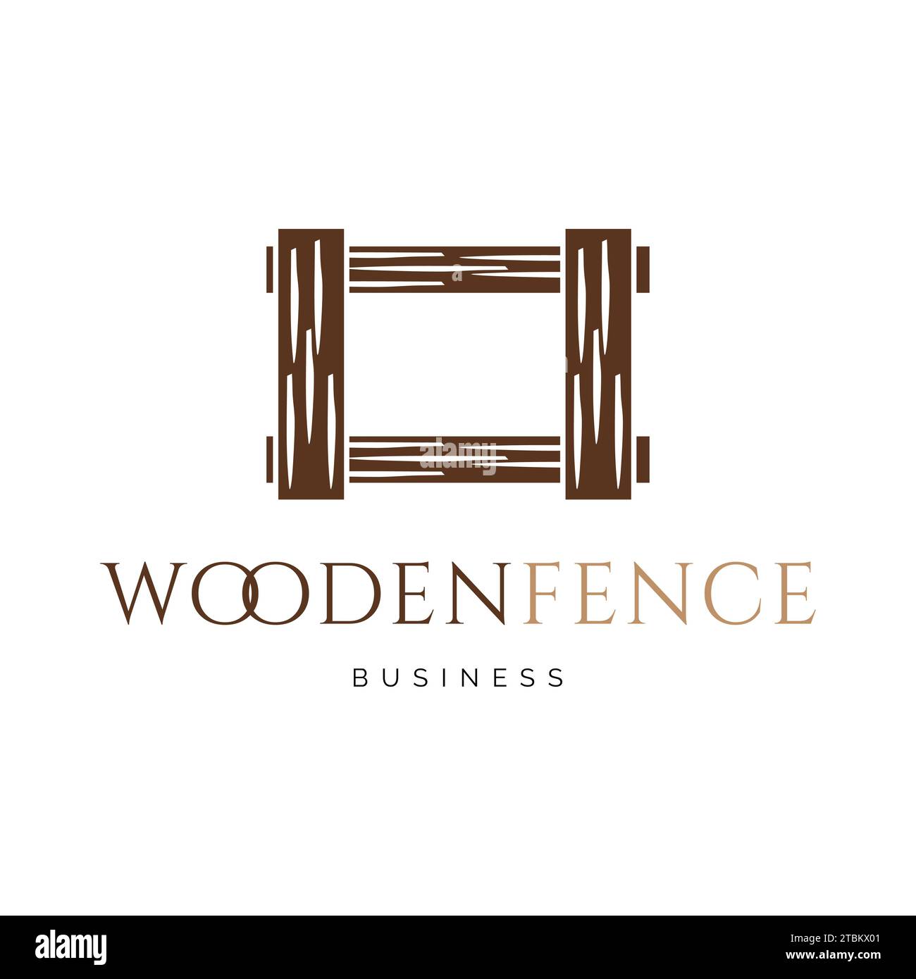 Wooden fence icon logo design inspiration Stock Vector